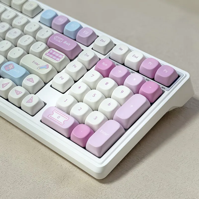 Pink and blue stationery keycaps small full set of five-sided sublimation DIY magnetic axis PBT material - MOA height 125
Pink and blue stationery keycaps small full set of five-sided sublimation DIY magnetic axis PBT material - MOA height 125