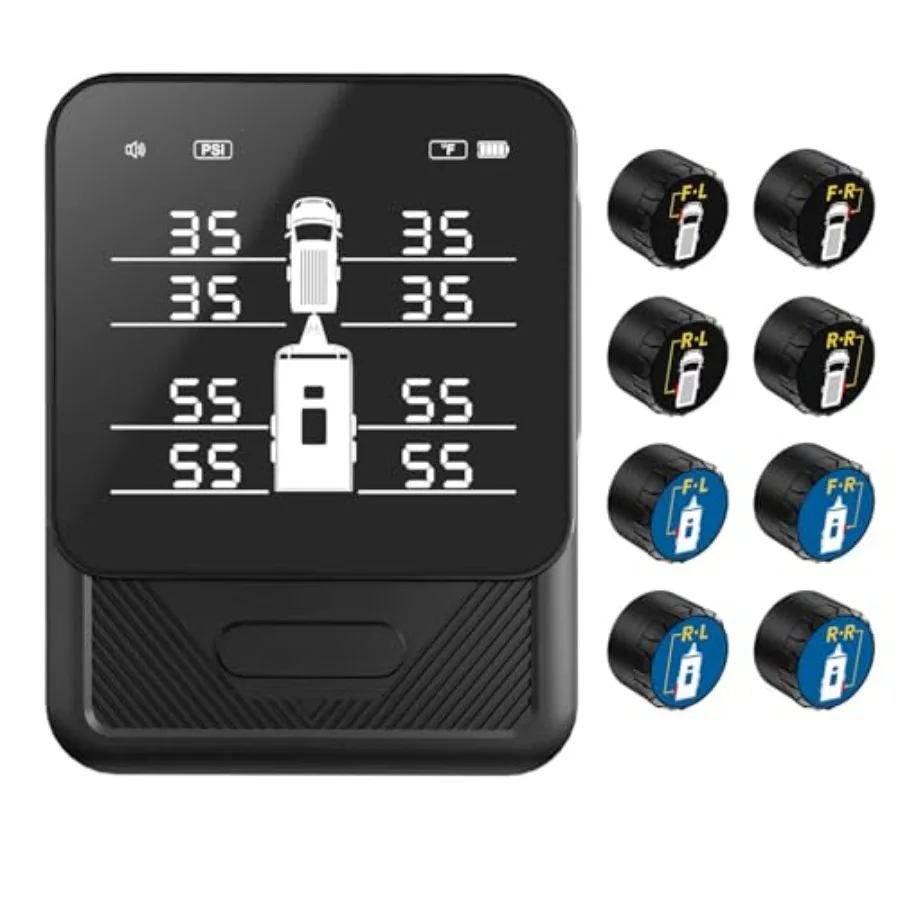 RV Tire Pressure Monitoring System with 8 Sensors TPMS Smart Sensors Trailer Tire Pressure Monitoring System for RV Travel Trai
RV Tire Pressure Monitoring System with 8 Sensors TPMS Smart Sensors Trailer Tire Pressure Monitoring System for RV Travel Trai