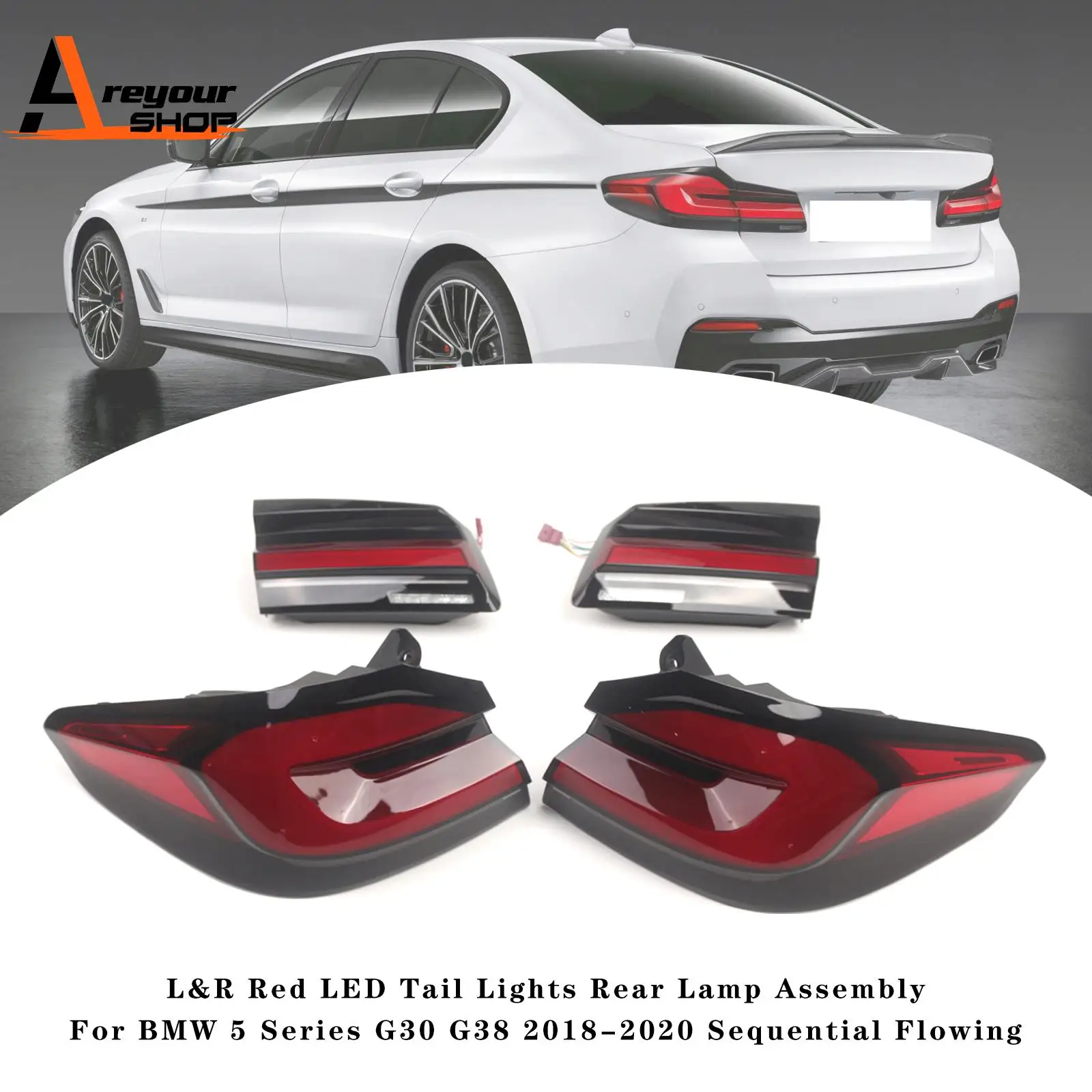 L&R Red LED Tail Lights Rear Lamp Assembly for BMW 5 Series G30 G38 2018 2019 2020
L&R Red LED Tail Lights Rear Lamp Assembly for BMW 5 Series G30 G38 2018 2019 2020