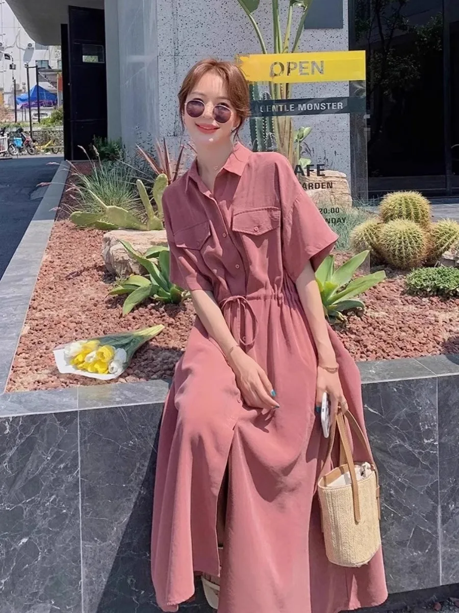 plus Size Women's Shirt Dress Elegant Oversized Knee-Length Conceal Meat Slimming Long Skirt Korean Style Summer Casual Dress
plus Size Women's Shirt Dress Elegant Oversized Knee-Length Conceal Meat Slimming Long Skirt Korean Style Summer Casual Dress