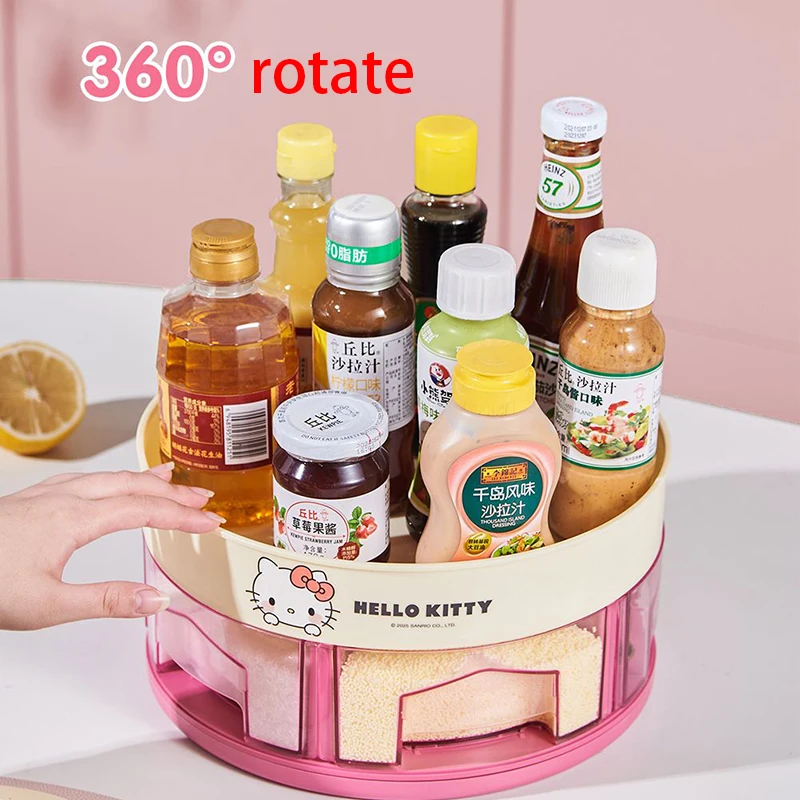 New Sanrio multifunctional kitchen storage rack countertop seasoning rack household rotatable tray multi-purpose storage box
New Sanrio multifunctional kitchen storage rack countertop seasoning rack household rotatable tray multi-purpose storage box