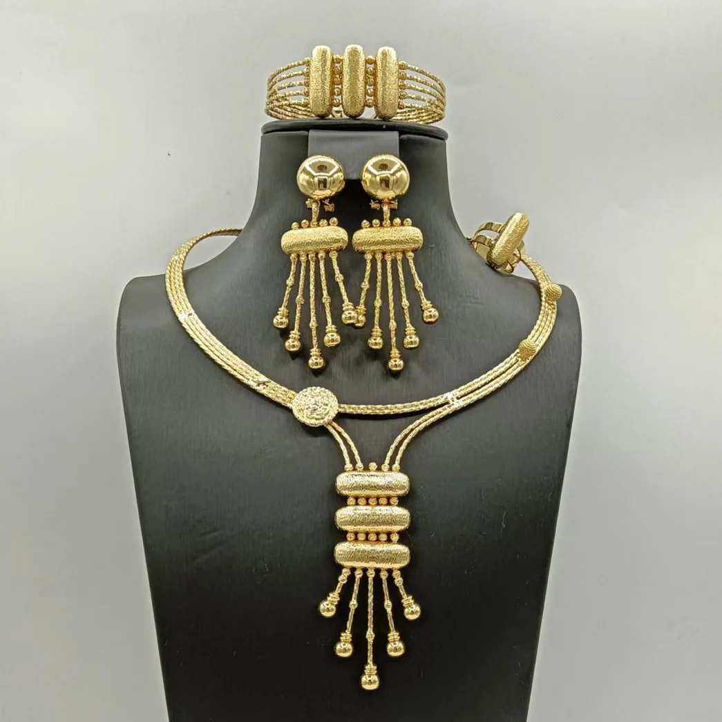 New Fine Women Wedding Party Jewelry Sets Fashion Dubai Gold Jewellery Gifts
New Fine Women Wedding Party Jewelry Sets Fashion Dubai Gold Jewellery Gifts