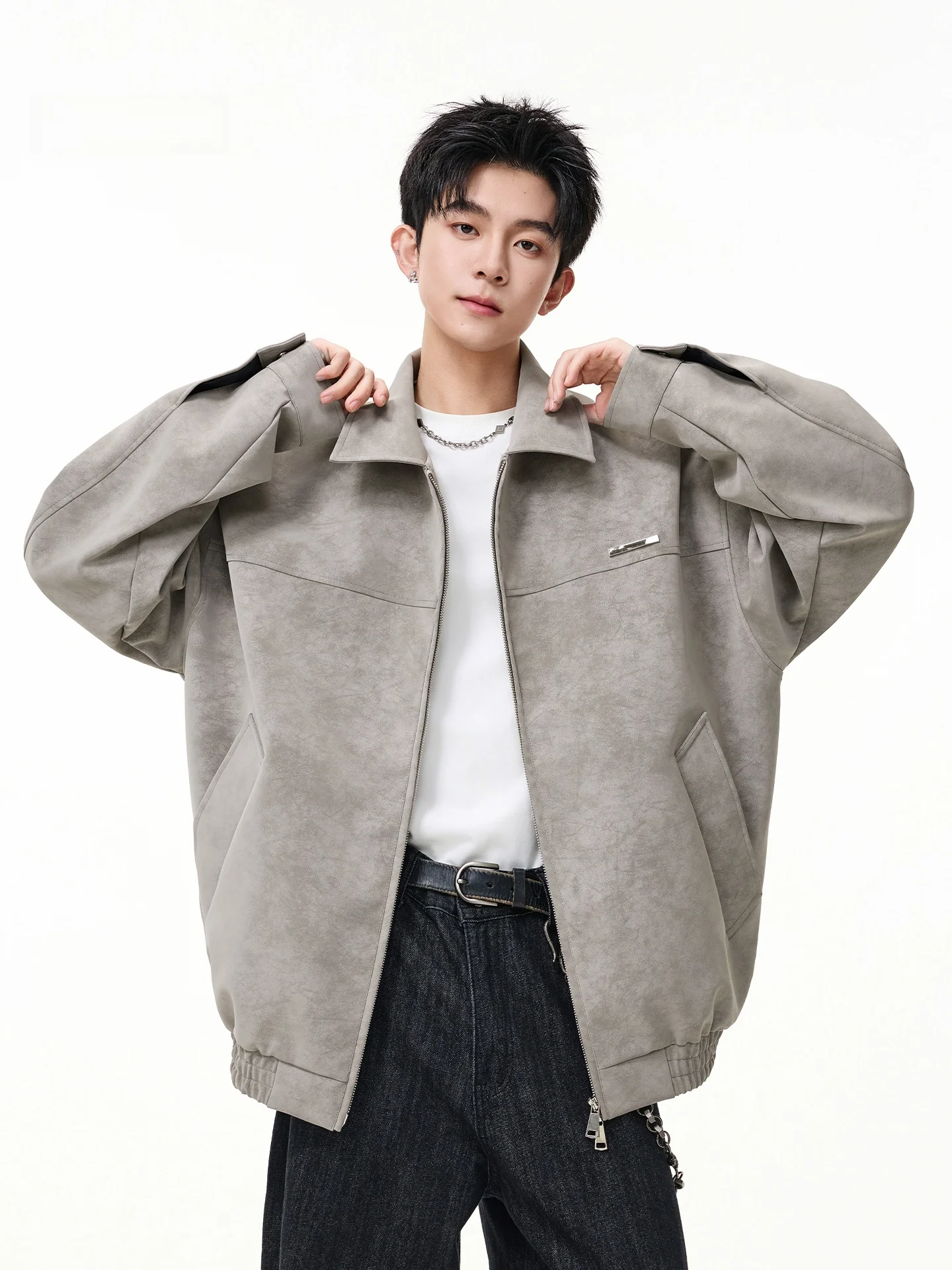 Retro American Dyed PU Leather Jaet Men's Loose Motorcycle Outerwear Autumn Winter Faion Brand Casual Sle Long Sve
Retro American Dyed PU Leather Jaet Men's Loose Motorcycle Outerwear Autumn Winter Faion Brand Casual Sle Long Sve