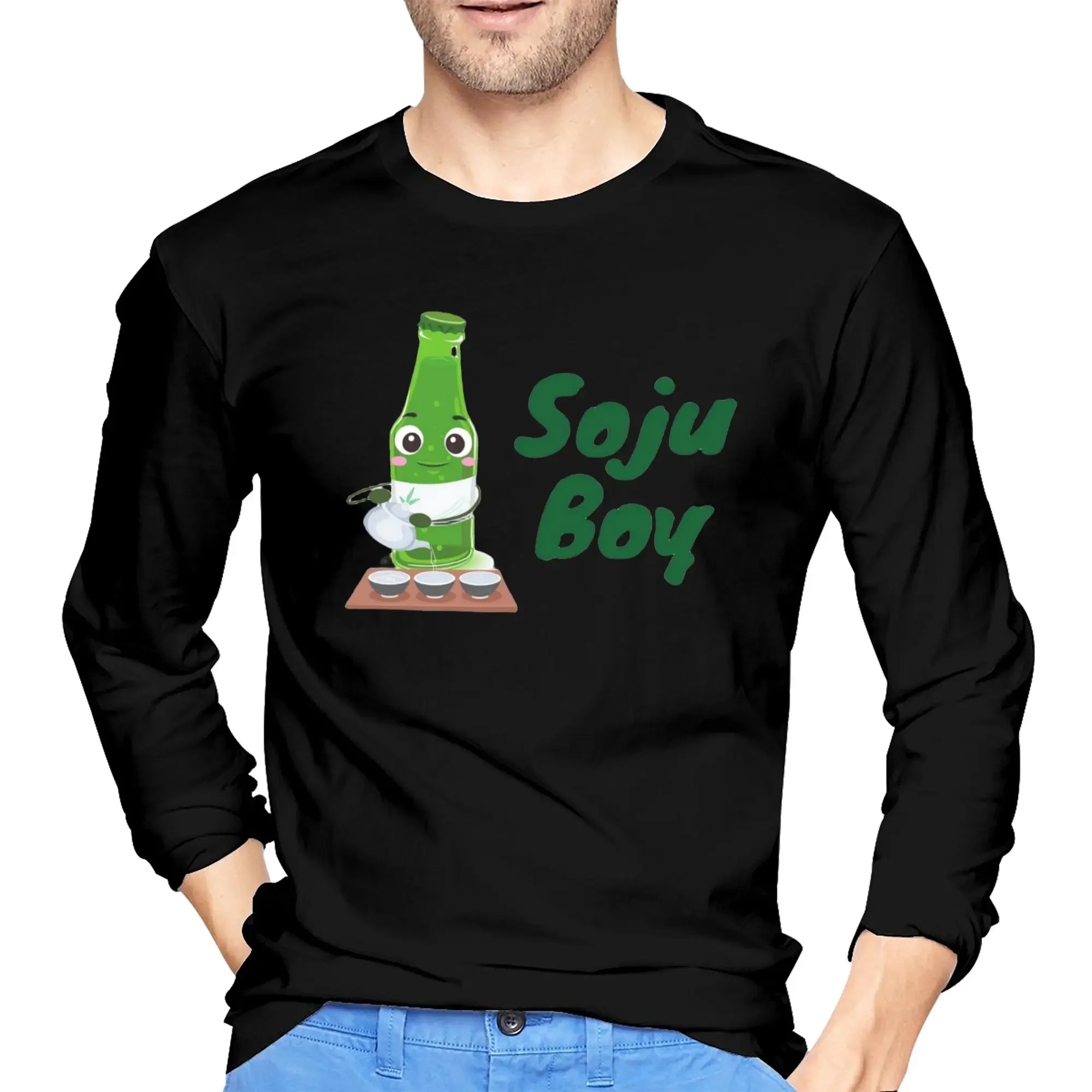 Soju boy Мужская футболка с длинными рукавами Дышащие футболки с круглым вырезом Весенние и осенние мужские топы
Soju boy Мужская футболка с длинными рукавами Дышащие футболки с круглым вырезом Весенние и осенние мужские топы