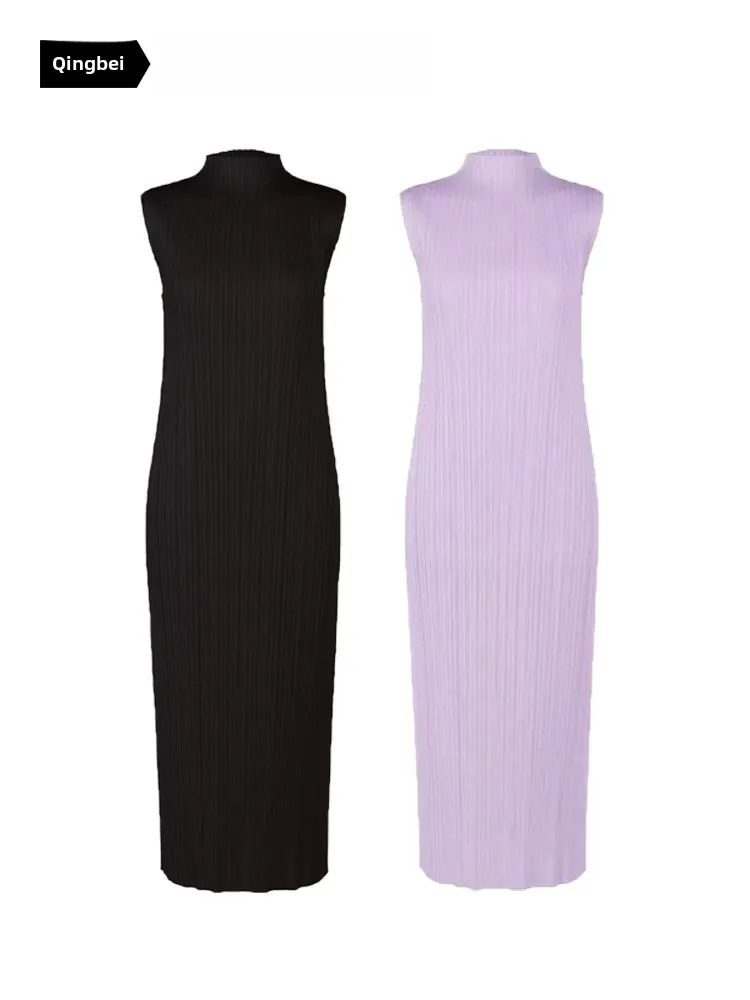 Qingbei High Neck Sleeveless Dress Basic Style Inner And Outer Wear Slimming Midi Length Polyester Fiber City Commute Dress
Qingbei High Neck Sleeveless Dress Basic Style Inner And Outer Wear Slimming Midi Length Polyester Fiber City Commute Dress