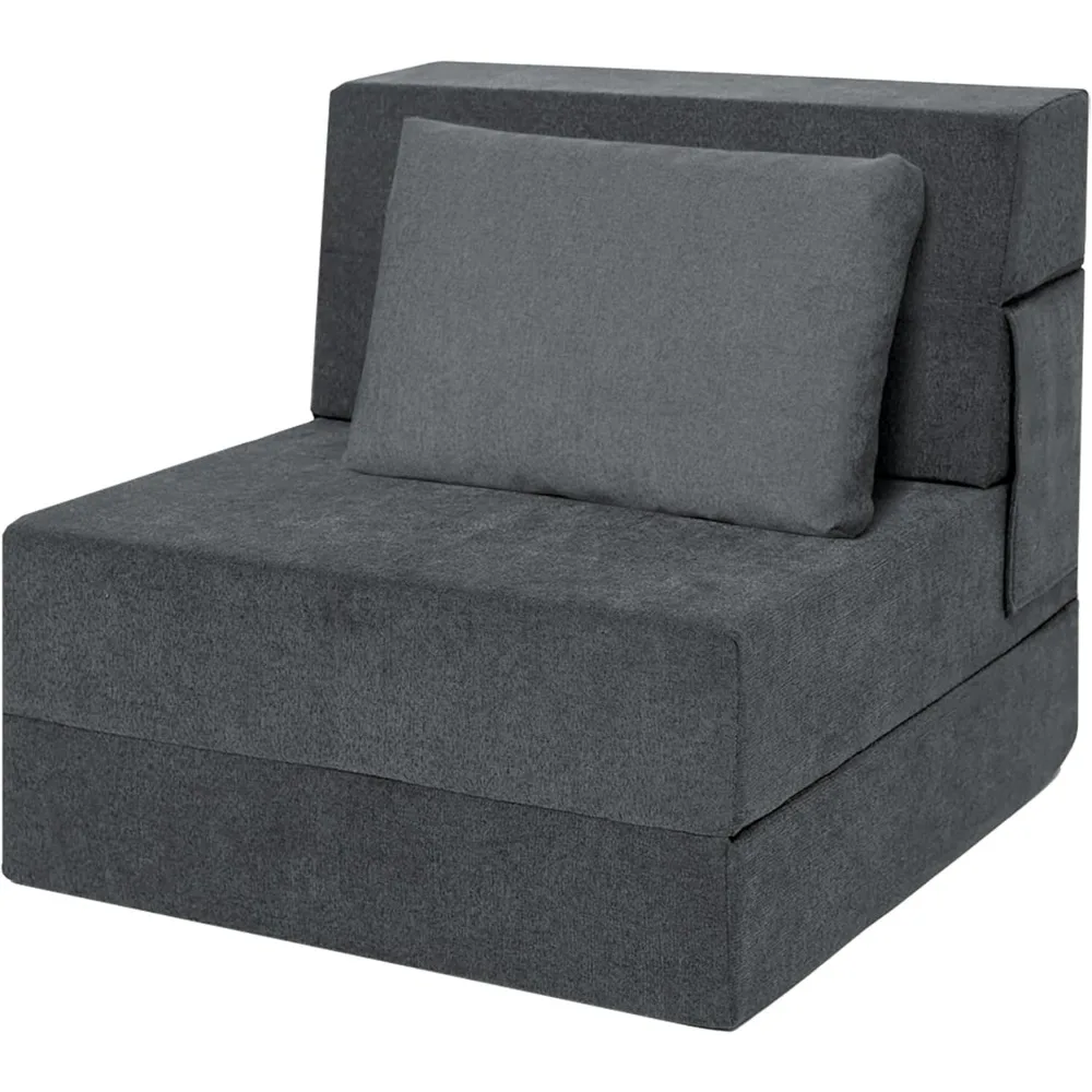 Folding Sofa Bed Chair, with Pillow,Foldable Futon Couch Bed for Living Room/Dorm/Guest/Office (Grey, Single) Sofa Chair
Folding Sofa Bed Chair, with Pillow,Foldable Futon Couch Bed for Living Room/Dorm/Guest/Office (Grey, Single) Sofa Chair