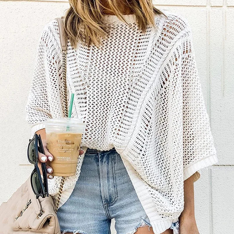 2026 Women's New Fashion Trend Solid Color Loose Casual Comfortable Loose Mesh Knitted Hollow Beach Sexy Bikini Cover Up Women
2026 Women's New Fashion Trend Solid Color Loose Casual Comfortable Loose Mesh Knitted Hollow Beach Sexy Bikini Cover Up Women