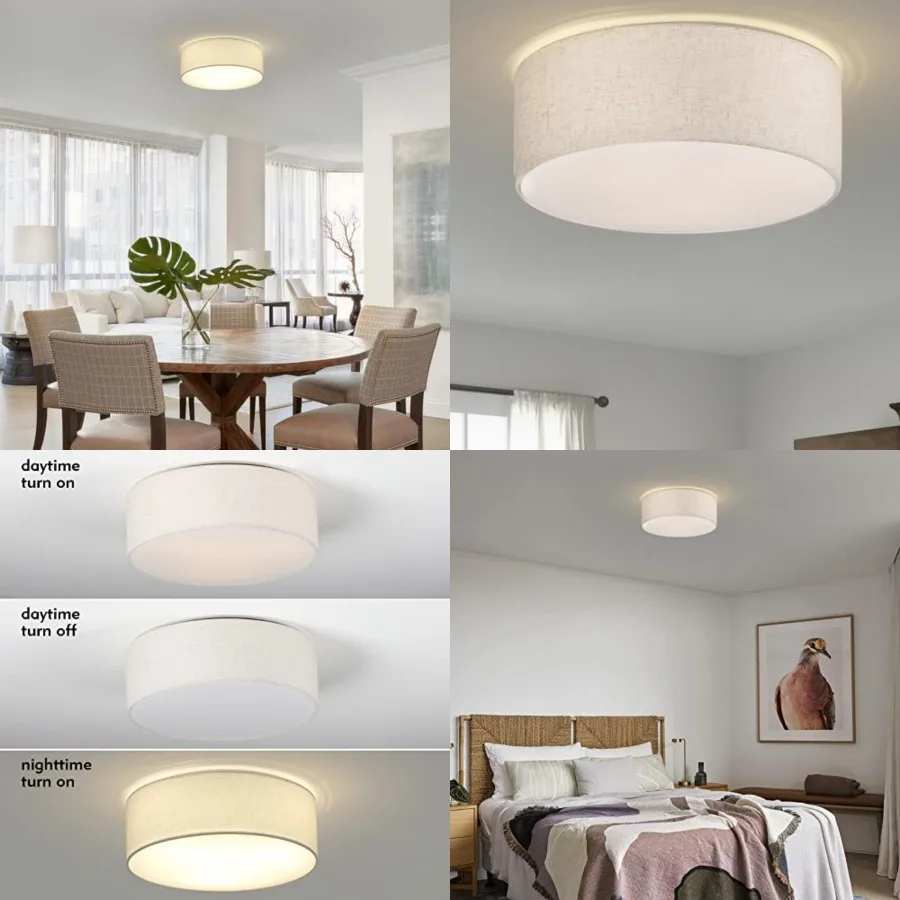 3-Light Ceiling Light Fixture, 13" Drum Flush Mount Ceiling Light, Modern Close to Ceiling Lights with Fabric Linen Shade for H
3-Light Ceiling Light Fixture, 13" Drum Flush Mount Ceiling Light, Modern Close to Ceiling Lights with Fabric Linen Shade for H