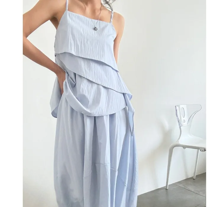 Korean Style Irregular Strap Vest Skirt Set High Waist Summer Fashion Women's Two-Piece Suit Chinese Production
Korean Style Irregular Strap Vest Skirt Set High Waist Summer Fashion Women's Two-Piece Suit Chinese Production