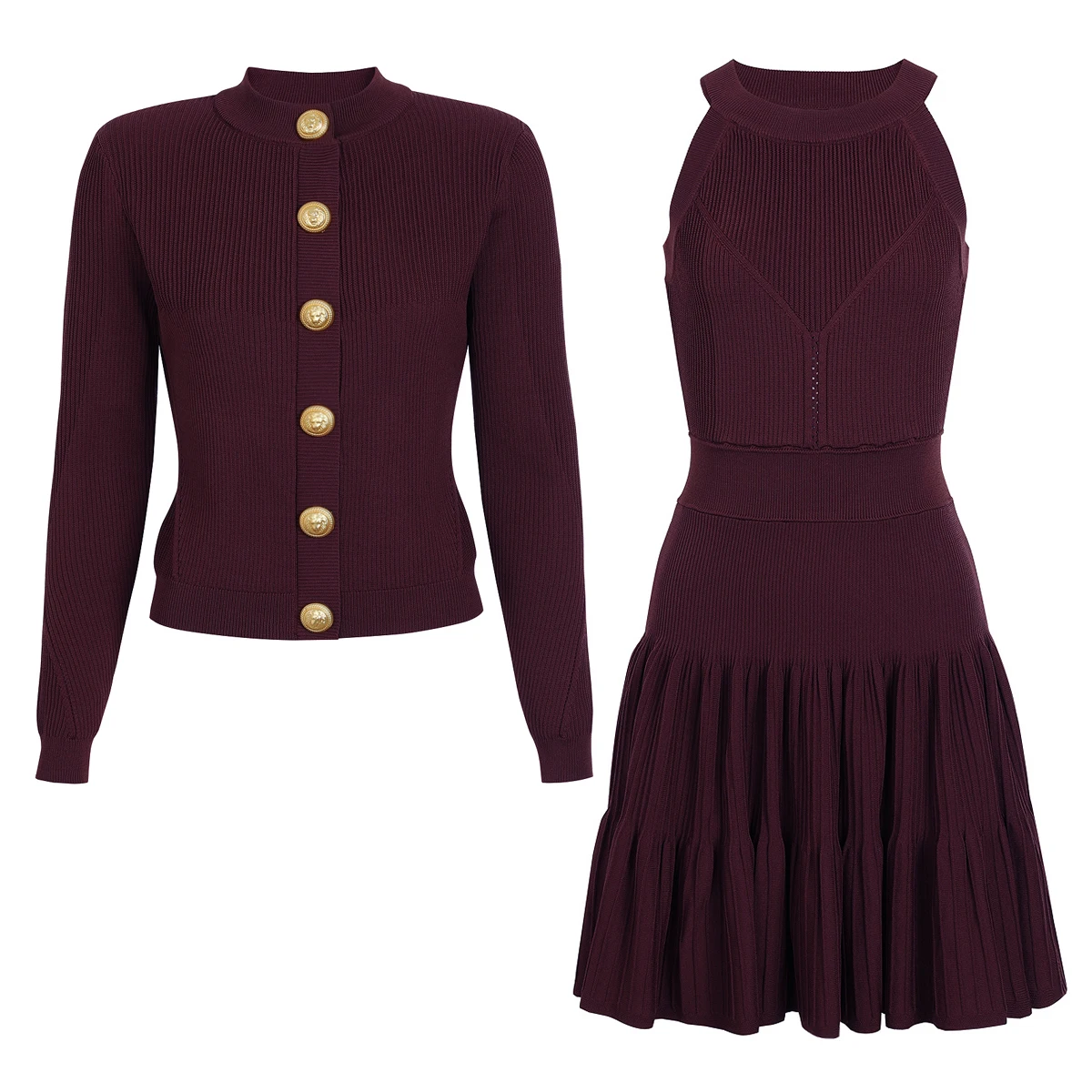 High End Quality Spring And Autumn New Fashion Temperament Commuting Dark Knit Top+Hanging Neck Sleeveless Dress Set
High End Quality Spring And Autumn New Fashion Temperament Commuting Dark Knit Top+Hanging Neck Sleeveless Dress Set