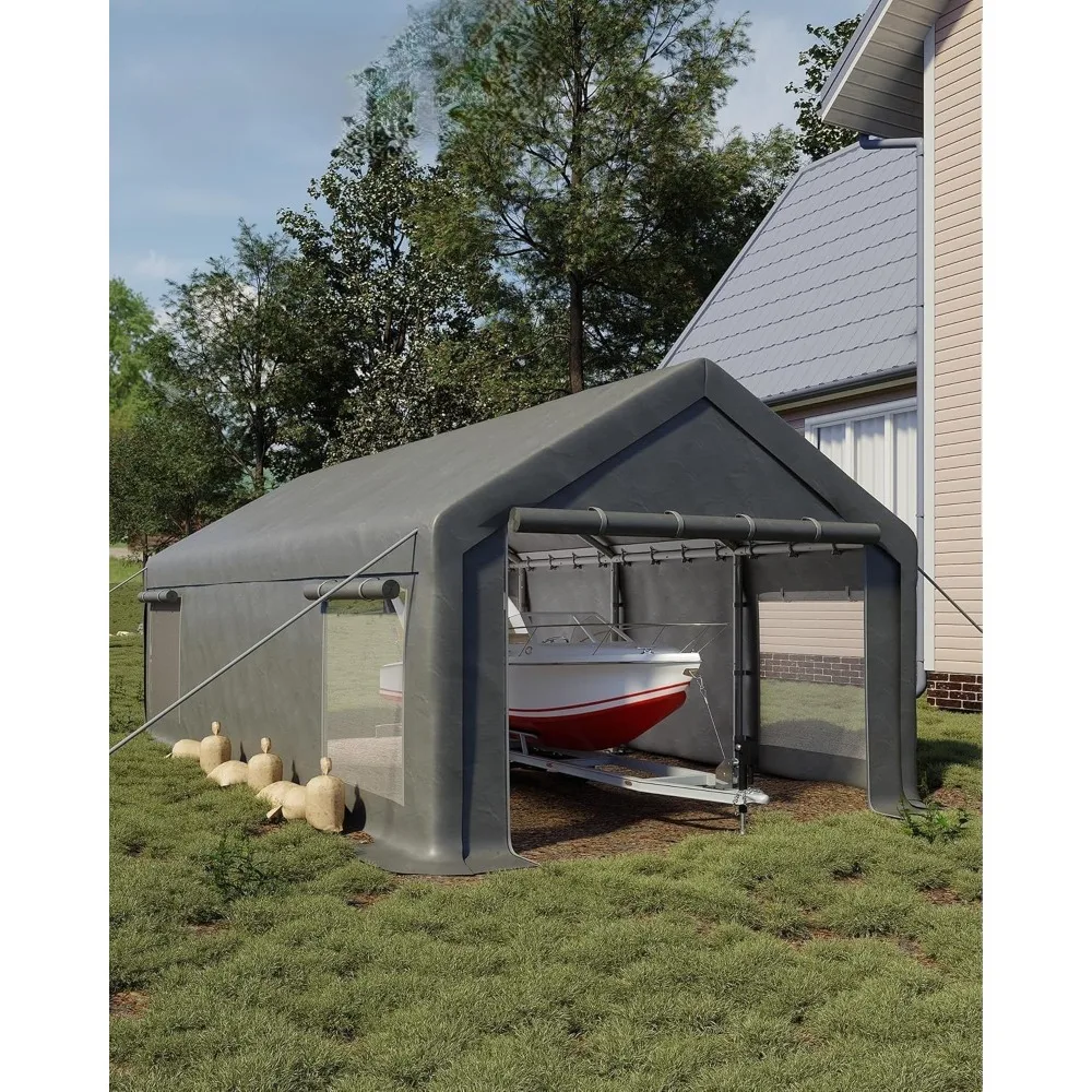 13X20FT Garage Tent Carports with Roll-Up Windows, Heavy Duty Portable Carport with Removable Sidewalls & Doors
13X20FT Garage Tent Carports with Roll-Up Windows, Heavy Duty Portable Carport with Removable Sidewalls & Doors