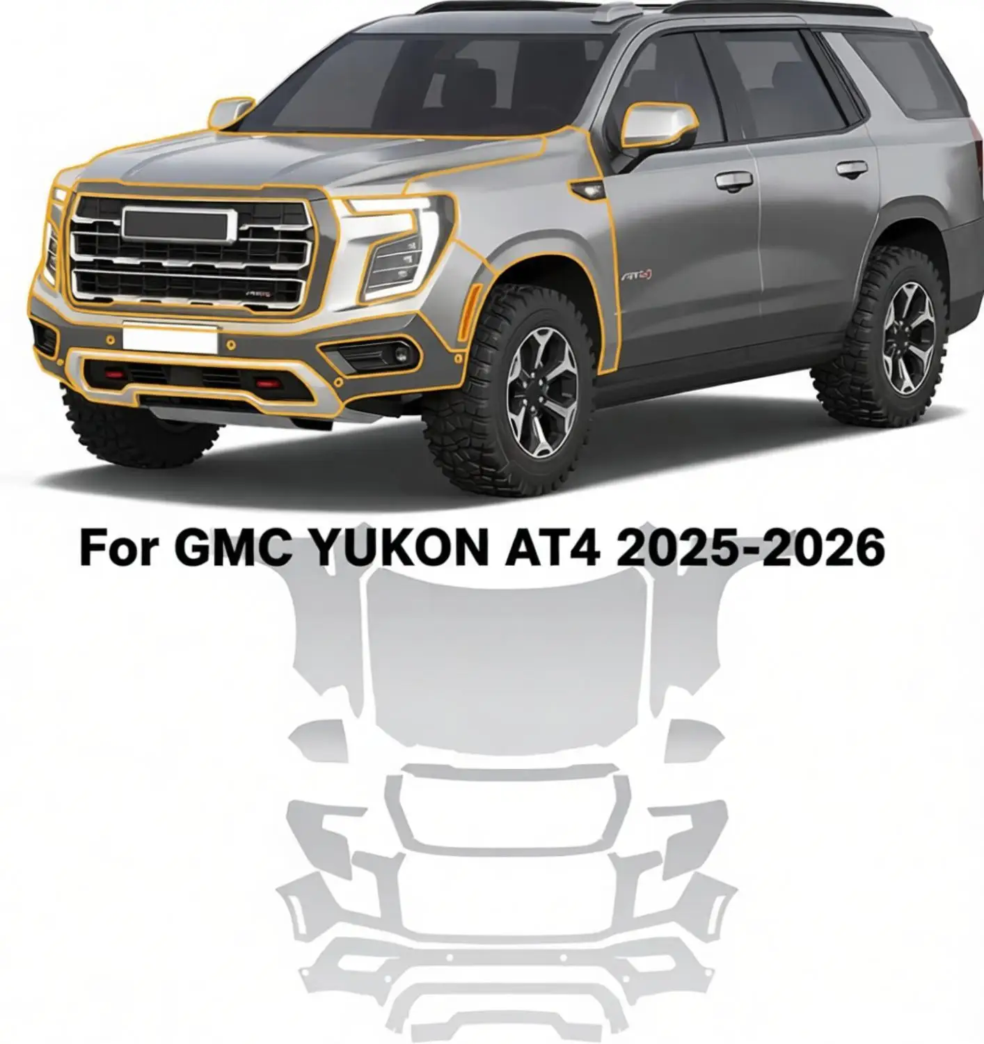 8.5Mil TPU Scratch-resistant Car Paint Protection Film For GMC YUKON AT4 2025-2026 Car Body Transparent Bra Per-cut PPF Kit
8.5Mil TPU Scratch-resistant Car Paint Protection Film For GMC YUKON AT4 2025-2026 Car Body Transparent Bra Per-cut PPF Kit