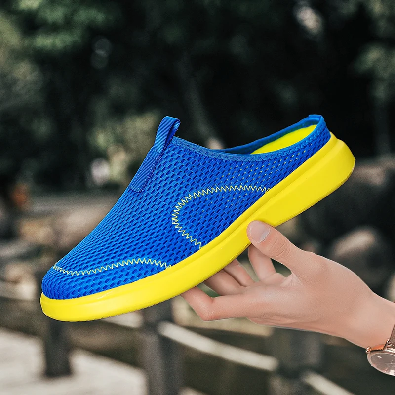 Новые дышащие повседневные легкие и удобные тапочки больших размеров для уличной одежды, модная пляжная ткань с полутралкой
Новые дышащие повседневные легкие и удобные тапочки больших размеров для уличной одежды, модная пляжная ткань с полутралкой