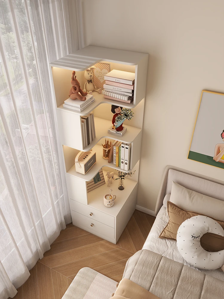Cream wind bedroom bedside table shelf integrated storage cabinet small apartment household corner bookshelf multi-functional
Cream wind bedroom bedside table shelf integrated storage cabinet small apartment household corner bookshelf multi-functional