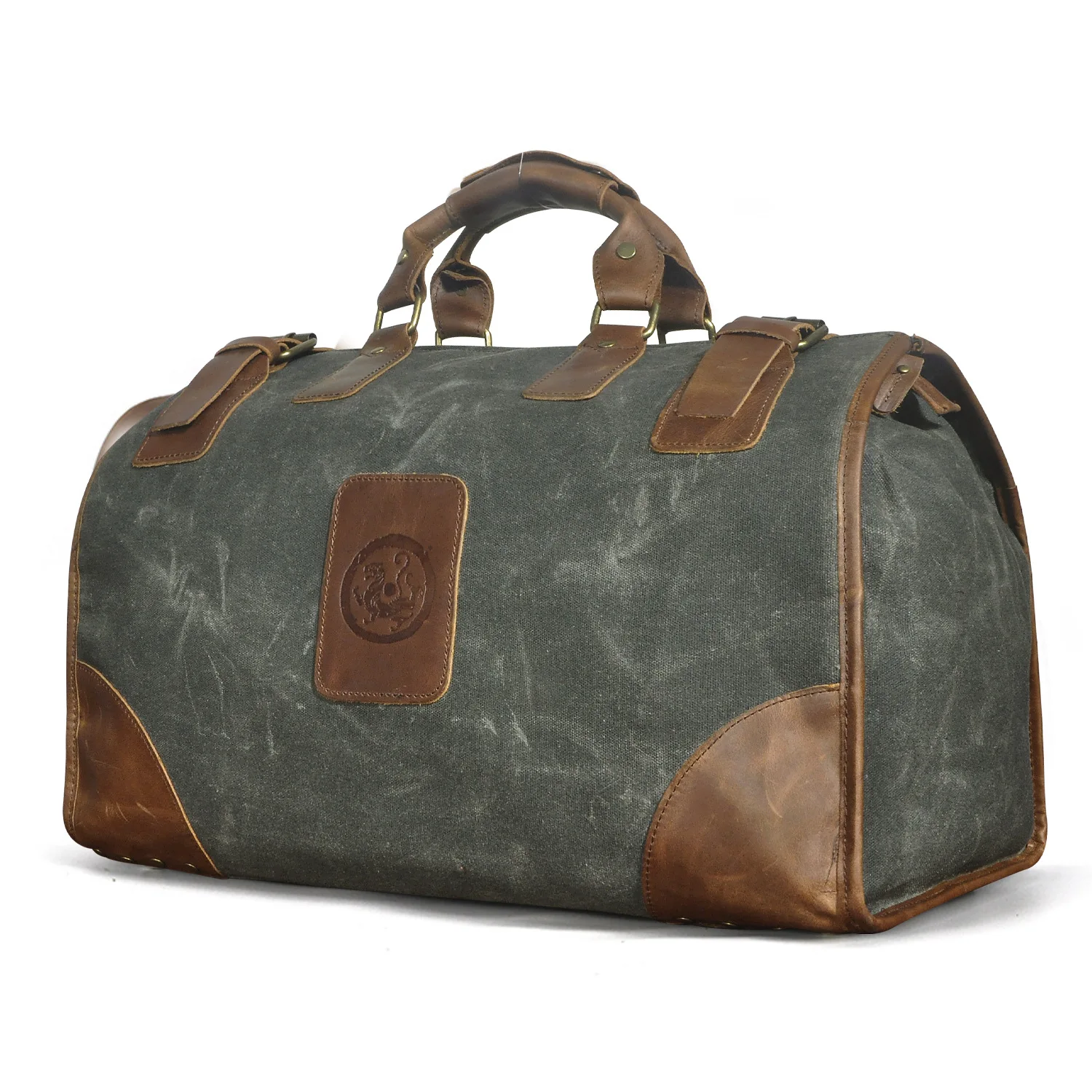 Vintage Canvas Travel Duffel Bag, Men's Rugged Weekender with 16" Laptop Compartment, Large Capacity Overnight Hand-Carry
Vintage Canvas Travel Duffel Bag, Men's Rugged Weekender with 16" Laptop Compartment, Large Capacity Overnight Hand-Carry
