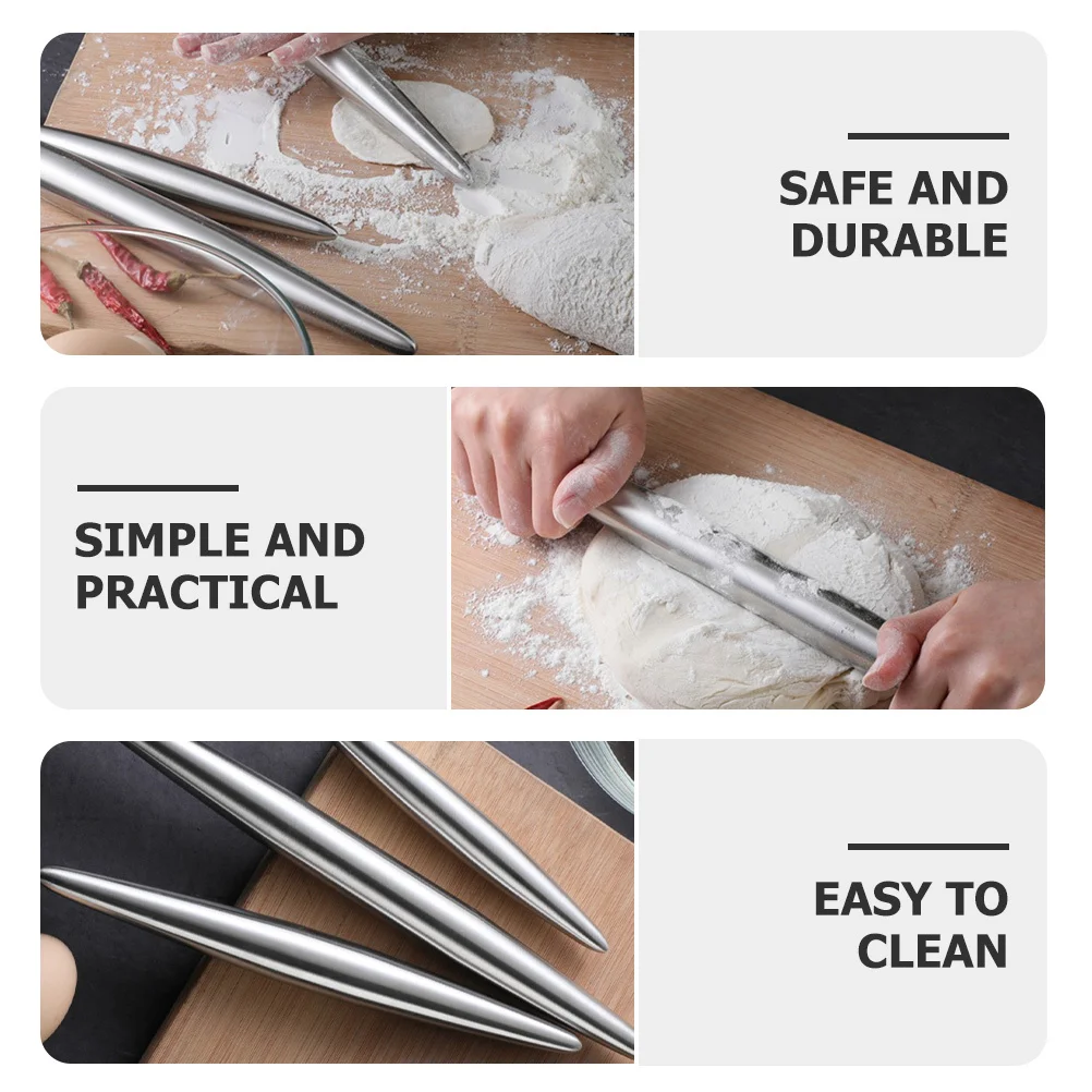 Stainless Steel Rolling Pin Smooth Surface Easy Clean Baking Tool for Dough Pizza Pasta Fondant Cookie Pastry Tortilla Ravioli
Stainless Steel Rolling Pin Smooth Surface Easy Clean Baking Tool for Dough Pizza Pasta Fondant Cookie Pastry Tortilla Ravioli