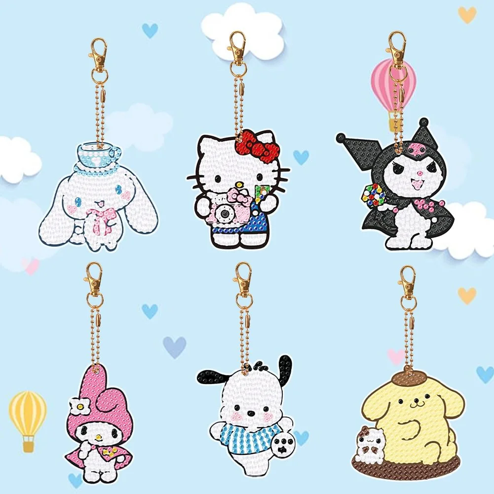Kawaii Sanrio Cartoon DIY Rhinestone Keychain Double Sided Diamond Painting Handmade Bag Charm Fashion Hanging Pendant Gift
Kawaii Sanrio Cartoon DIY Rhinestone Keychain Double Sided Diamond Painting Handmade Bag Charm Fashion Hanging Pendant Gift