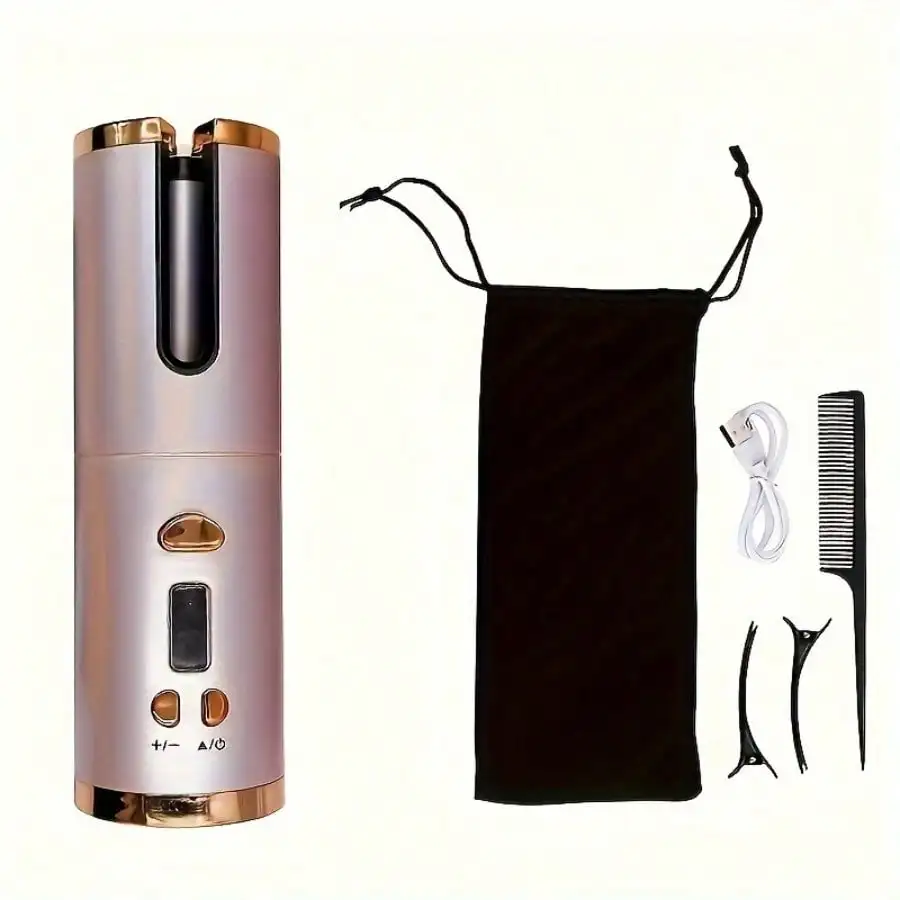Smart Cordless Curling Iron — USB-Rechargeable Automatic Hair Curler with LCD Display and Built-in 5000mAh Lithium Battery
Smart Cordless Curling Iron — USB-Rechargeable Automatic Hair Curler with LCD Display and Built-in 5000mAh Lithium Battery