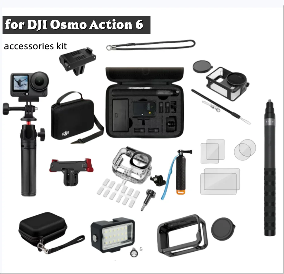 Accessories kit for DJI Action 6 Portable Mini Cage Storage Bag Carrying Case Silicone Case Protective Metal Frame 2PCS Glass
Accessories kit for DJI Action 6 Portable Mini Cage Storage Bag Carrying Case Silicone Case Protective Metal Frame 2PCS Glass