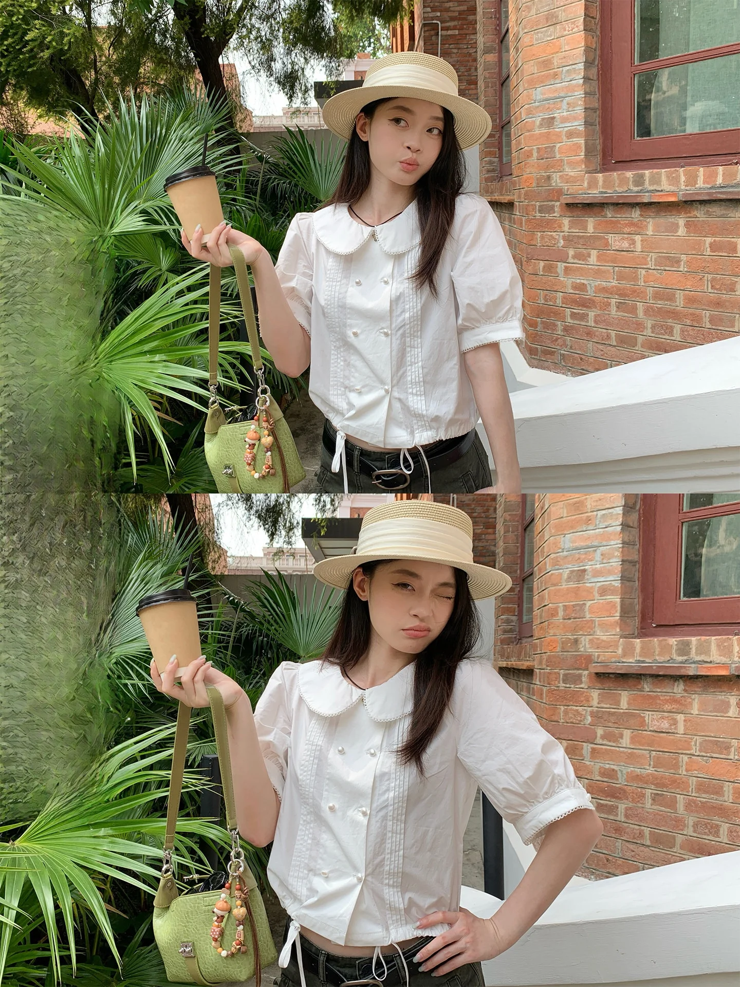 White Bubble Sleeve Shirt Women's Short Style Pleated Doll Collar Slim Fit Summer New Arrival Commute Style Korean Version
White Bubble Sleeve Shirt Women's Short Style Pleated Doll Collar Slim Fit Summer New Arrival Commute Style Korean Version