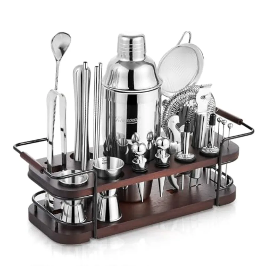 Cocktail Shaker Set Bartender Kit with Stand Complete 24-Piece Bar Set Cocktail Kit with All Bar Accessories: Martini Shaker Ji
Cocktail Shaker Set Bartender Kit with Stand Complete 24-Piece Bar Set Cocktail Kit with All Bar Accessories: Martini Shaker Ji