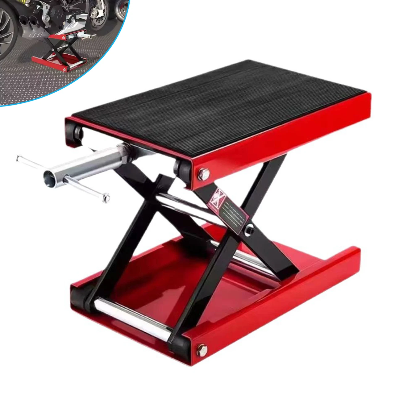 Motorcycle Lift, 500KG/1100lb Motorcycle Scissor Lift Jack bracket For Motor Bicycle ATV Work Stand Professional Repair Tools
Motorcycle Lift, 500KG/1100lb Motorcycle Scissor Lift Jack bracket For Motor Bicycle ATV Work Stand Professional Repair Tools
