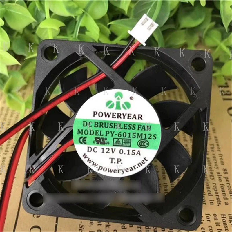 C 1 PCS New FOR POWERYEAR PY-6015M12S DC12V 0.15A 2 pin cooling fan #xz
C 1 PCS New FOR POWERYEAR PY-6015M12S DC12V 0.15A 2 pin cooling fan #xz