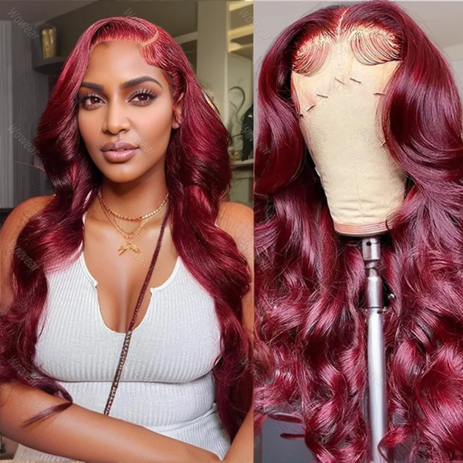 13x4 13x6 HD Transparent Lace Front Human Hair Wigs Frontal Curly Wigs 100% Natural Brazilian Burgundy Deep Wave Hair For Women
13x4 13x6 HD Transparent Lace Front Human Hair Wigs Frontal Curly Wigs 100% Natural Brazilian Burgundy Deep Wave Hair For Women