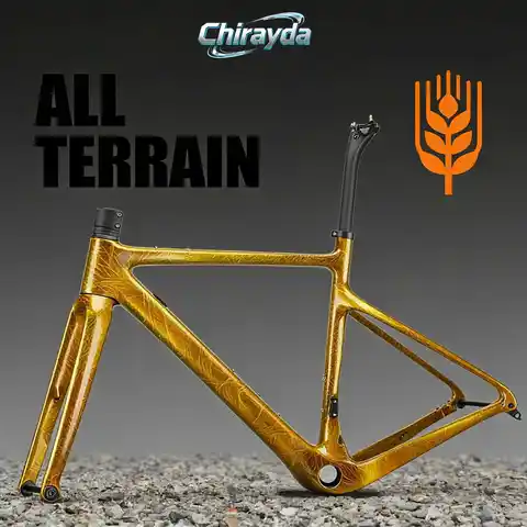 CHIRAYDA 2026 NEW T1100 Carbon Gravel Bike Frame 700*40C Fully Hidden Cable Carbon Frame Gravel Disc Brake Road Bicycle Frameset