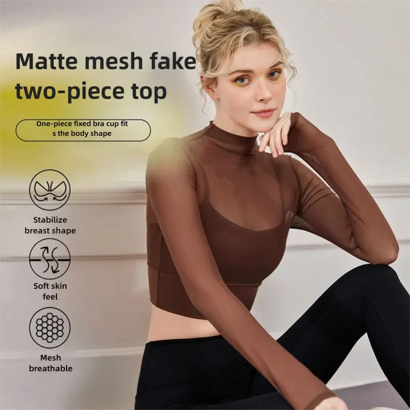 Одежда для йоги, женский сетчатый комплект из двух предметов, встроенный бюстгальтер, одежда для фитнеса, спортивная одежда, тренировочный топ с длинными рукавами для пилатеса
Одежда для йоги, женский сетчатый комплект из двух предметов, встроенный бюстгальтер, одежда для фитнеса, спортивная одежда, тренировочный топ с длинными рукавами для пилатеса