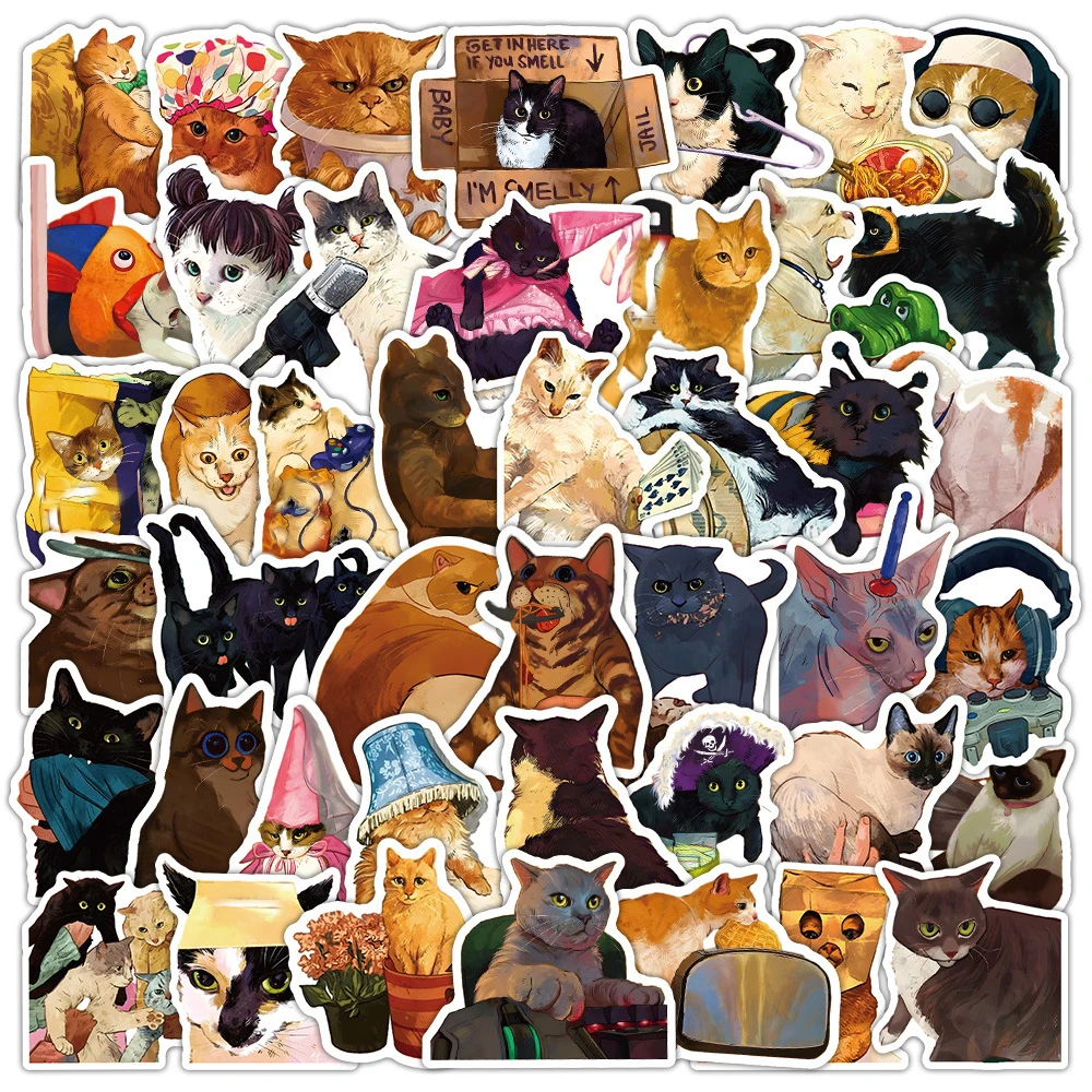50 pieces cat life stickers - cute animal personalized decorative desktop stickers
50 pieces cat life stickers - cute animal personalized decorative desktop stickers