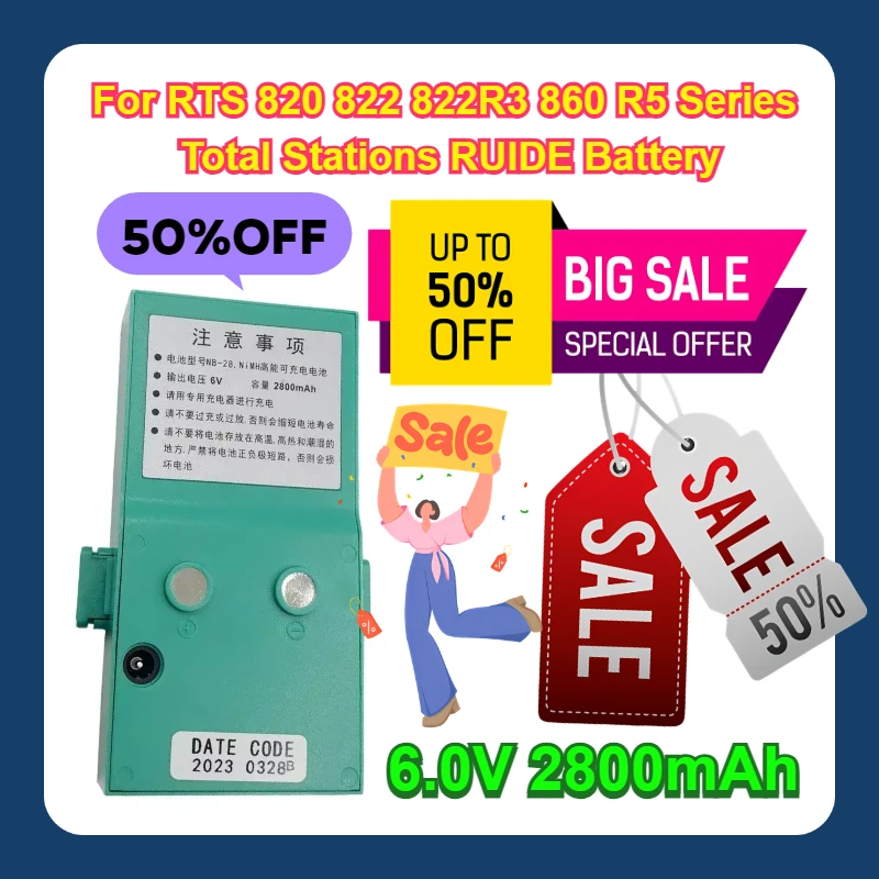 NB-28 6.0V 2800mAh For RTS 820 822 822R3 860 R5 Series Total Stations RUIDE Battery
NB-28 6.0V 2800mAh For RTS 820 822 822R3 860 R5 Series Total Stations RUIDE Battery