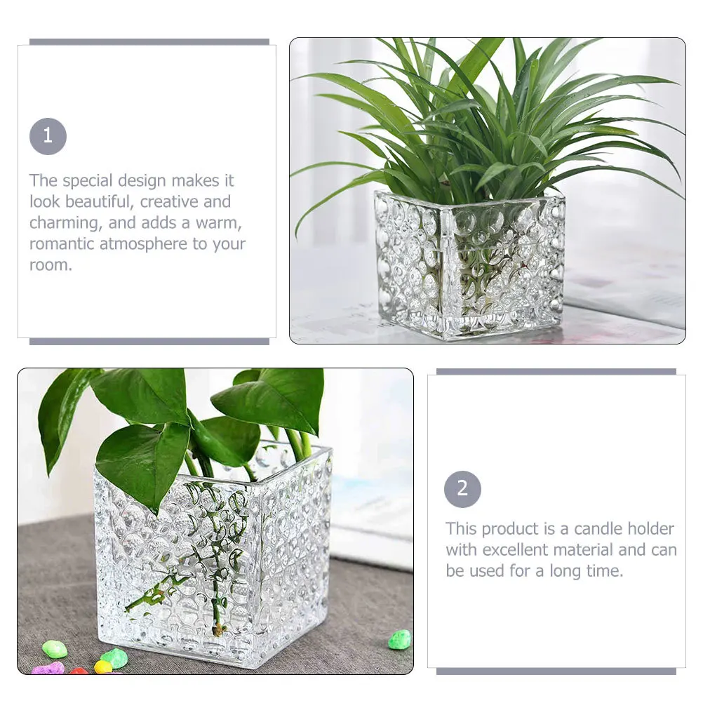 2Pcs Glass Holder Square Thickened Heat Resistant Premium Hydroponic Vase for Home Office Desktop Decor Aromatherapy
2Pcs Glass Holder Square Thickened Heat Resistant Premium Hydroponic Vase for Home Office Desktop Decor Aromatherapy