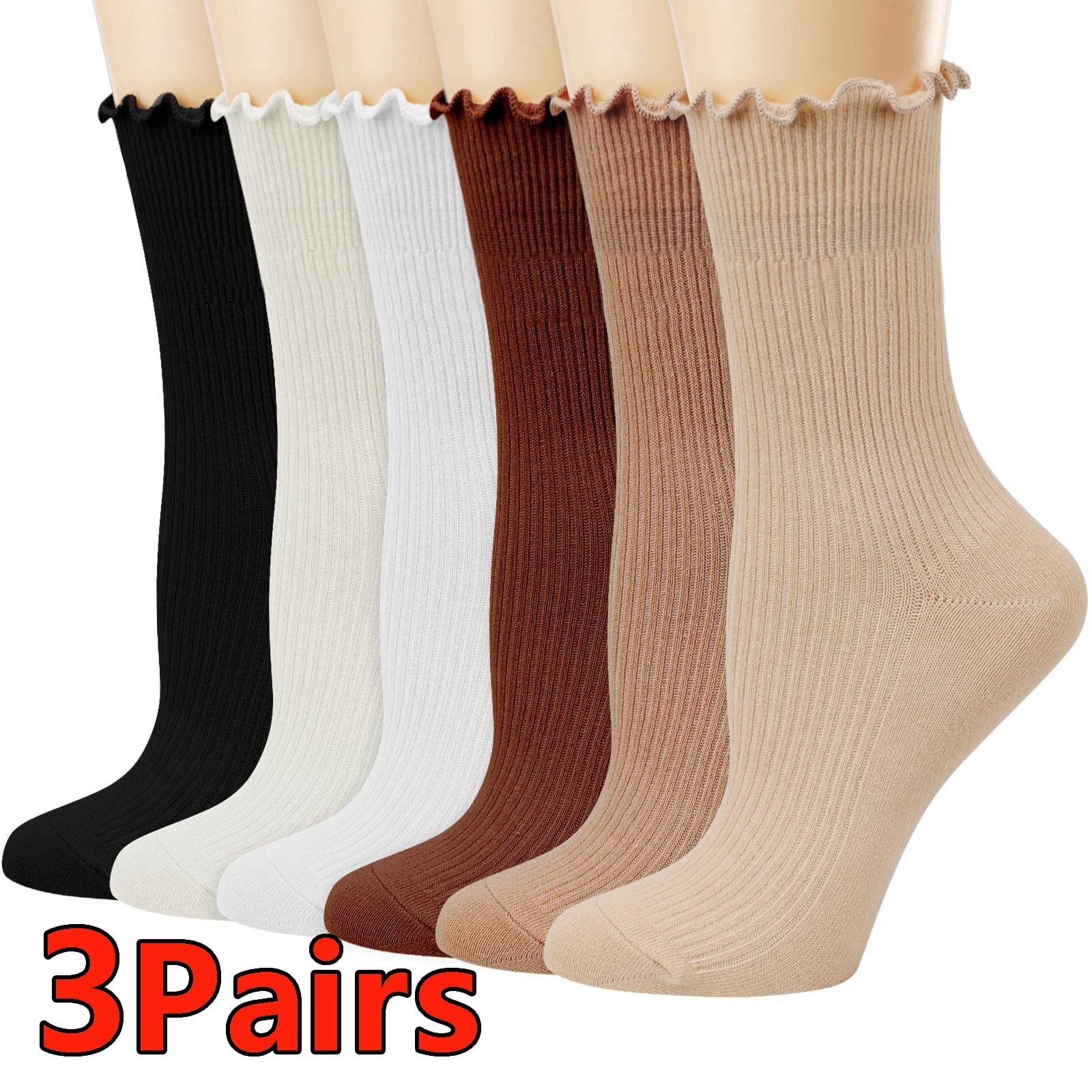 3 Pairs Women's Ruffle Socks Cotton Middle Tube Kawaii Socks Cute Korean Style Solid Stockings
3 Pairs Women's Ruffle Socks Cotton Middle Tube Kawaii Socks Cute Korean Style Solid Stockings