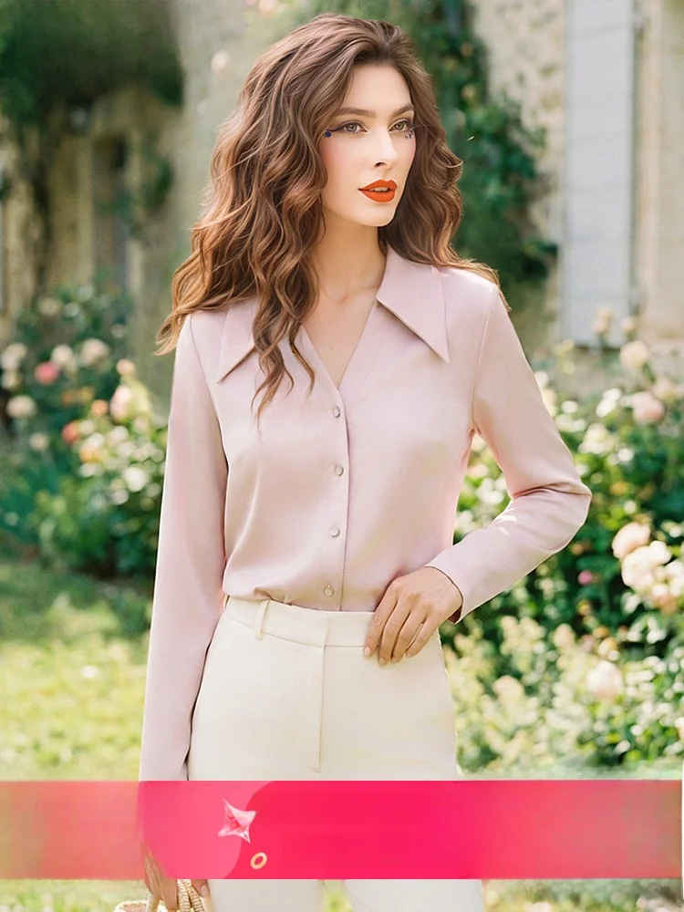 Elegant Business Women's Long Sleeve Shirt Simple Commute Style V-Neck Polyester Fiber Office Work Top Fashion Spring
Elegant Business Women's Long Sleeve Shirt Simple Commute Style V-Neck Polyester Fiber Office Work Top Fashion Spring