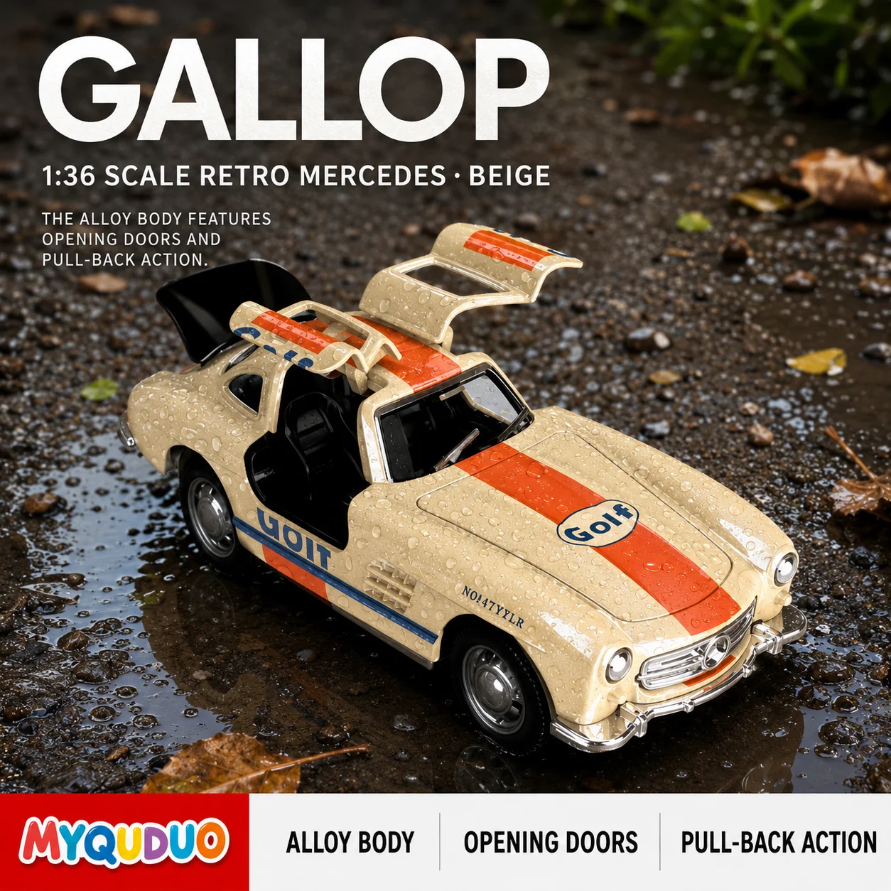 MQUDUO 1:36 Retro Sports Car Diecast Toy Model, Beige Orange Stripe Alloy Vehicle, Pull Back, Openable Doors, Men Display Gift
MQUDUO 1:36 Retro Sports Car Diecast Toy Model, Beige Orange Stripe Alloy Vehicle, Pull Back, Openable Doors, Men Display Gift