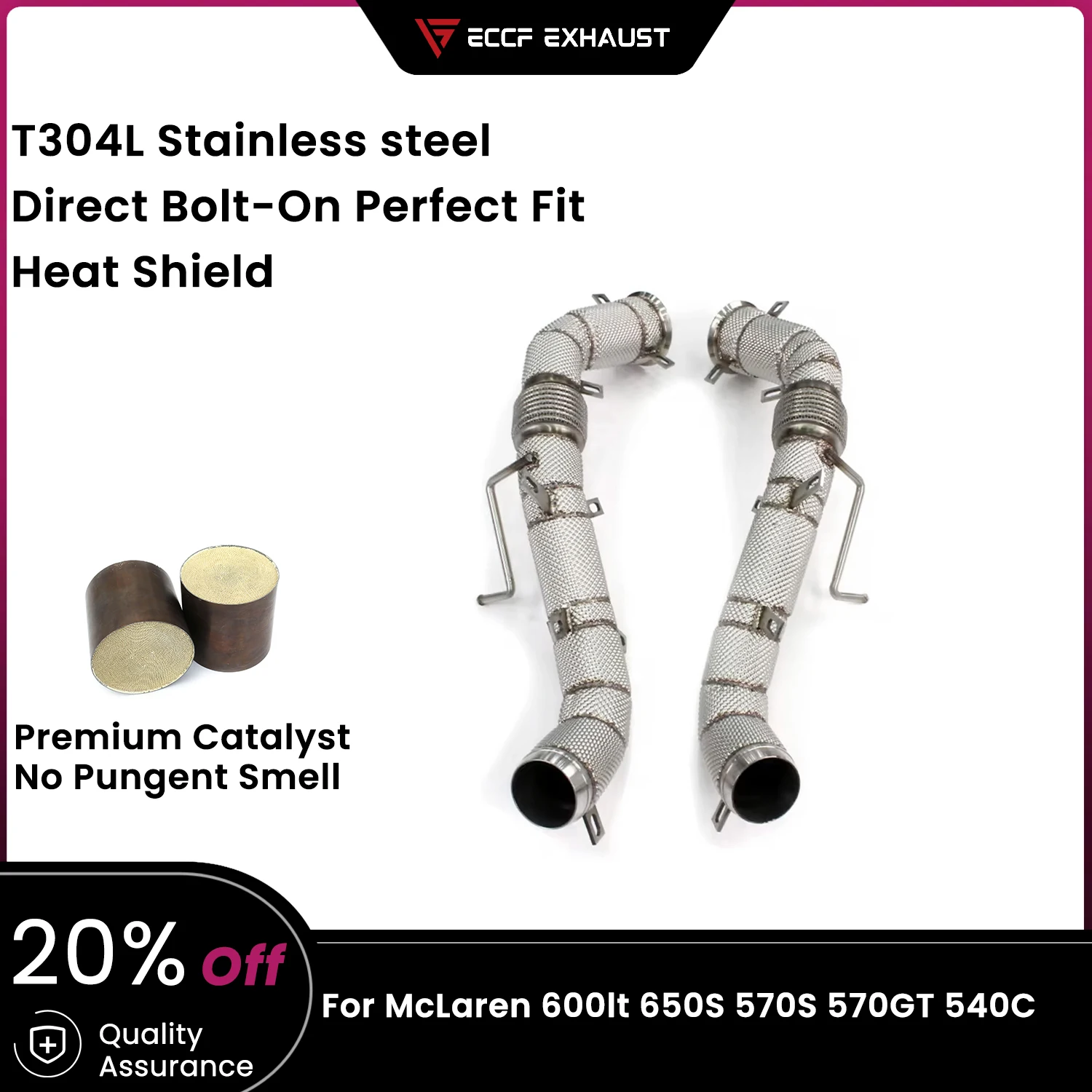 ECCF Sports Downpipe For McLaren 600lt 650S 570S 570GT 540C Aggressive Exhaust Sound High Flow Performance Upgrade
ECCF Sports Downpipe For McLaren 600lt 650S 570S 570GT 540C Aggressive Exhaust Sound High Flow Performance Upgrade
