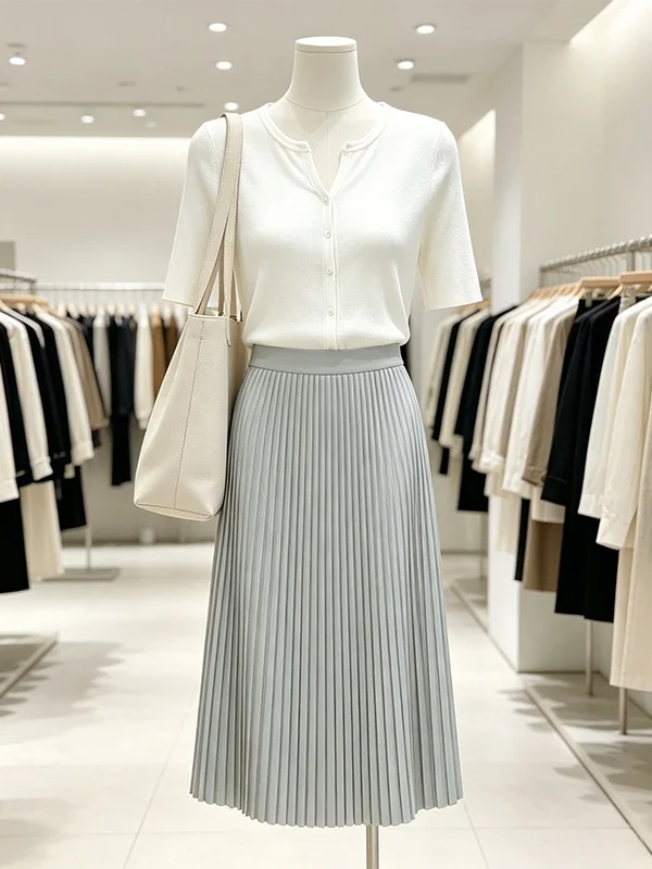 plus Size Women's Summer 2026 Knitted Open Cardigan Pleated Skirt Set Fashionable Two-Piece Ensemble for Pear Shaped Body
plus Size Women's Summer 2026 Knitted Open Cardigan Pleated Skirt Set Fashionable Two-Piece Ensemble for Pear Shaped Body