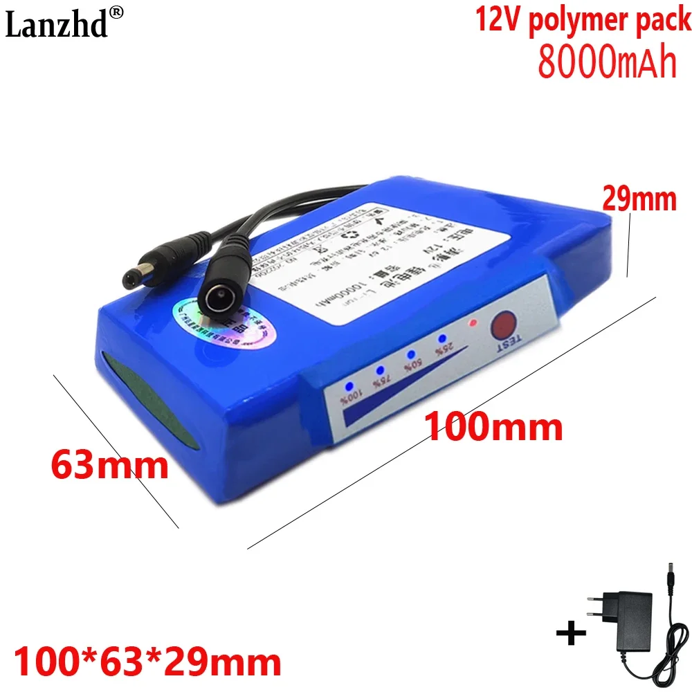 1-10pcs DC 12V polymer lithium 3S1P battery pack For air conditioner suit outdoor audio system fan LED light 29*63*100mm 8000mAh
1-10pcs DC 12V polymer lithium 3S1P battery pack For air conditioner suit outdoor audio system fan LED light 29*63*100mm 8000mAh