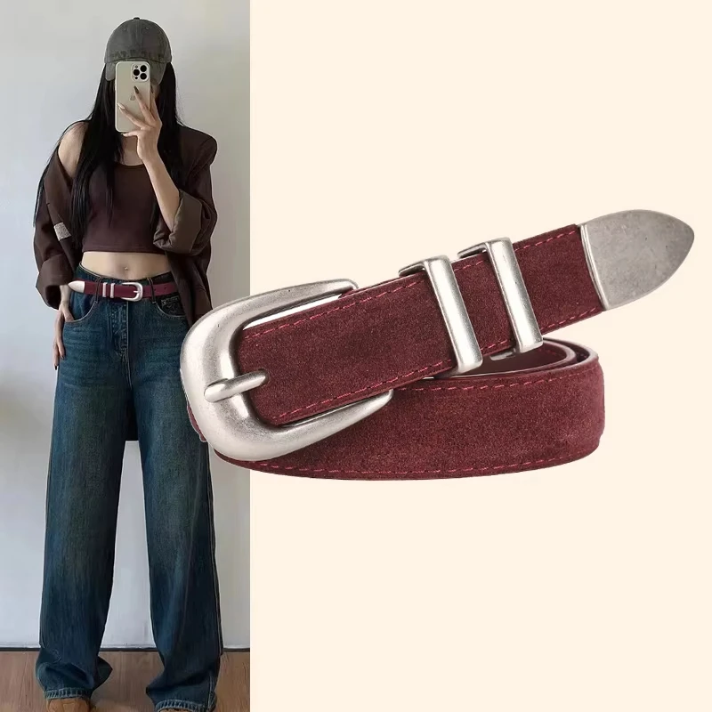 Women's retro silver metal buckle black belt, genuine leather cowhide buckle belt, suitable for pants, jeans, and dresses
Women's retro silver metal buckle black belt, genuine leather cowhide buckle belt, suitable for pants, jeans, and dresses