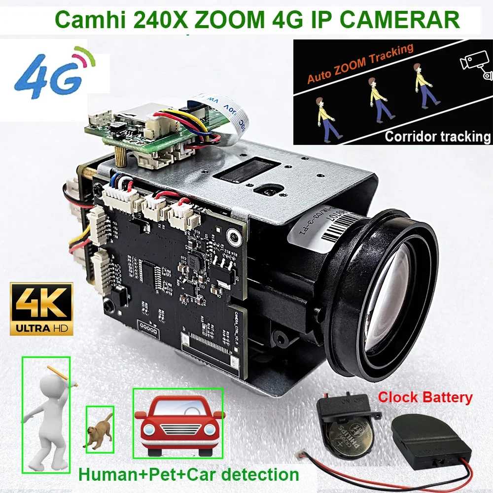 Camhi 4K 8MP IMX415 240X ZOOM авто зум отслеживание CAT4 4G Sim-карта Lte IP-камера модуль Авто IRIS P2P ONVIF FTP RTSP электронная почта фото
Camhi 4K 8MP IMX415 240X ZOOM авто зум отслеживание CAT4 4G Sim-карта Lte IP-камера модуль Авто IRIS P2P ONVIF FTP RTSP электронная почта фото