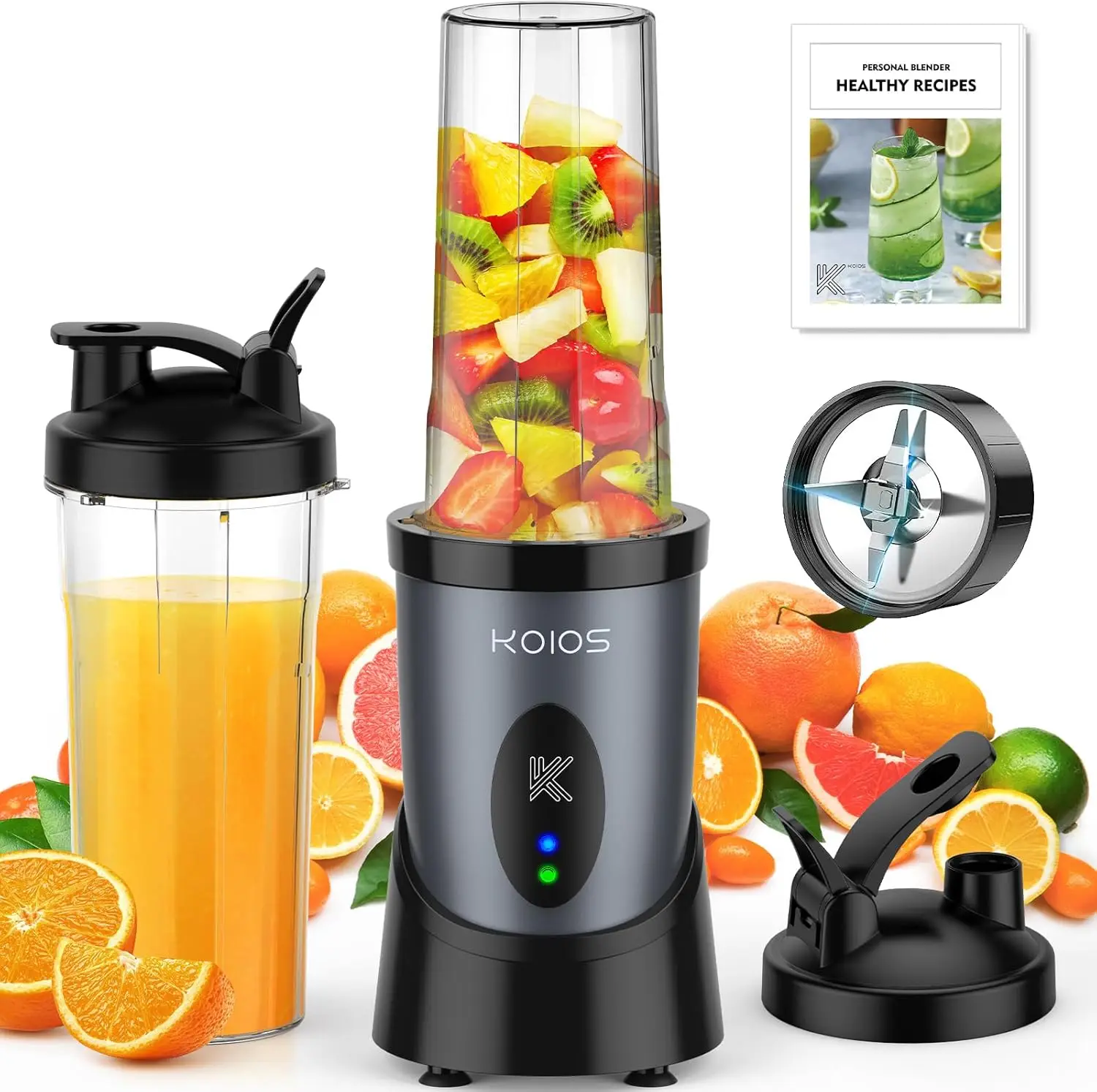 900W Personal Blender with 2 Portable Cups for Smoothies & Juices, No-BPA, Single-Serve Mixer (Grey Blue)
900W Personal Blender with 2 Portable Cups for Smoothies & Juices, No-BPA, Single-Serve Mixer (Grey Blue)