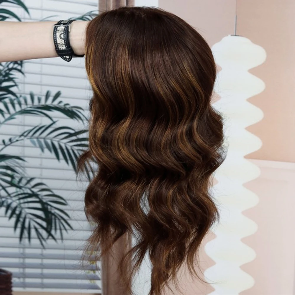 Premium European Synthetic Hair lace Top wig Brown Caramel highlights colored lace front wig Heat Resistant For Women Daily Use
Premium European Synthetic Hair lace Top wig Brown Caramel highlights colored lace front wig Heat Resistant For Women Daily Use