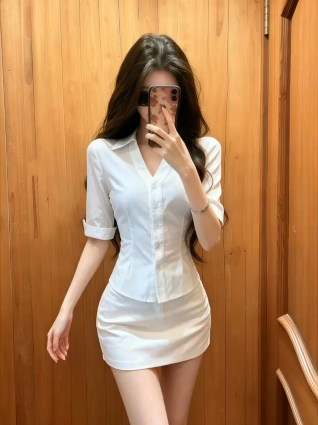 Elegant White Collar Shirt And High Waist A-Line Skirt Two-Piece Set for Women Summer Fashion Casual Wear
Elegant White Collar Shirt And High Waist A-Line Skirt Two-Piece Set for Women Summer Fashion Casual Wear