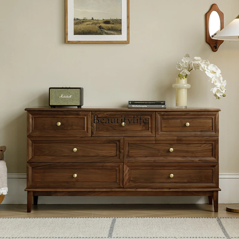 North American black walnut seven-chest cabinet modern minimalist medieval storage bedroom locker
North American black walnut seven-chest cabinet modern minimalist medieval storage bedroom locker