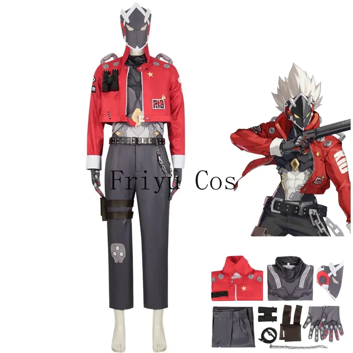 Anime Game Zenless Zone Zero Billy The Kid Cosplay Costume Gentle House Red Uniform Coat Mask Adult Man Carnival Christmas Suit
Anime Game Zenless Zone Zero Billy The Kid Cosplay Costume Gentle House Red Uniform Coat Mask Adult Man Carnival Christmas Suit