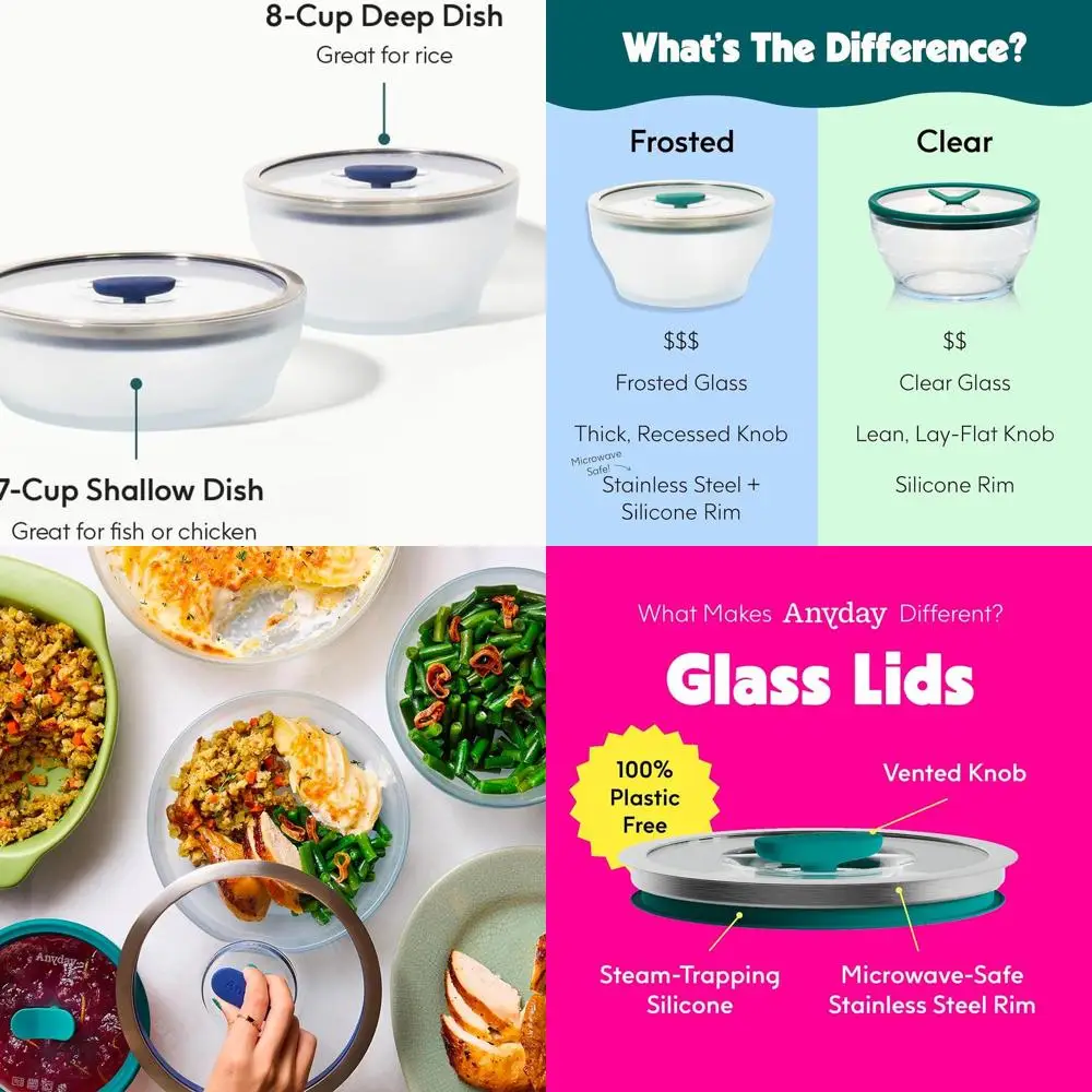 Microwave-Safe Glass Storage Set with Stackable Steamer and Vented Lids for Food Reheating and Steaming
Microwave-Safe Glass Storage Set with Stackable Steamer and Vented Lids for Food Reheating and Steaming