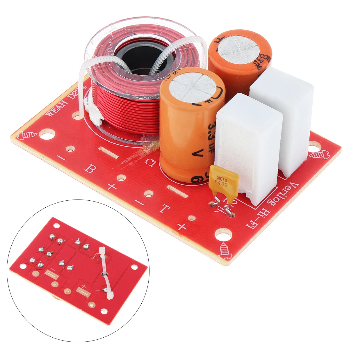 74 x 60 x 28 MM 80W Speaker 2 Way Audio Frequency Divider Loudspeaker 2 Units Crossover Filters for Speakers Accessories Kits
74 x 60 x 28 MM 80W Speaker 2 Way Audio Frequency Divider Loudspeaker 2 Units Crossover Filters for Speakers Accessories Kits