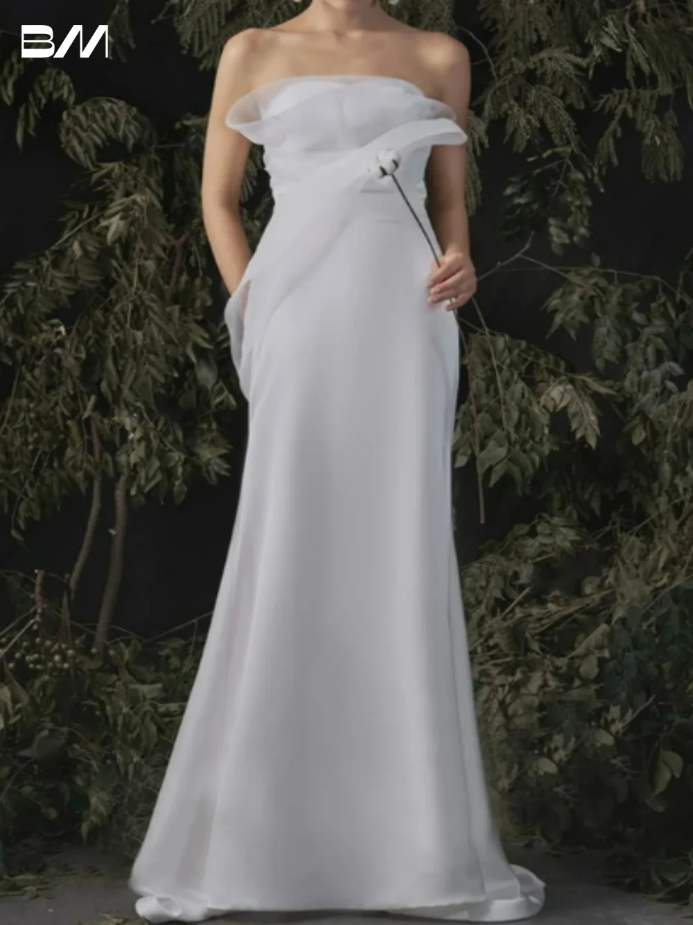 Romantic Strapless Evening Dresses Graceful Floor-length Bridal Gown Simple Mermaid Bride Dresses Vestidos De Novia
Romantic Strapless Evening Dresses Graceful Floor-length Bridal Gown Simple Mermaid Bride Dresses Vestidos De Novia