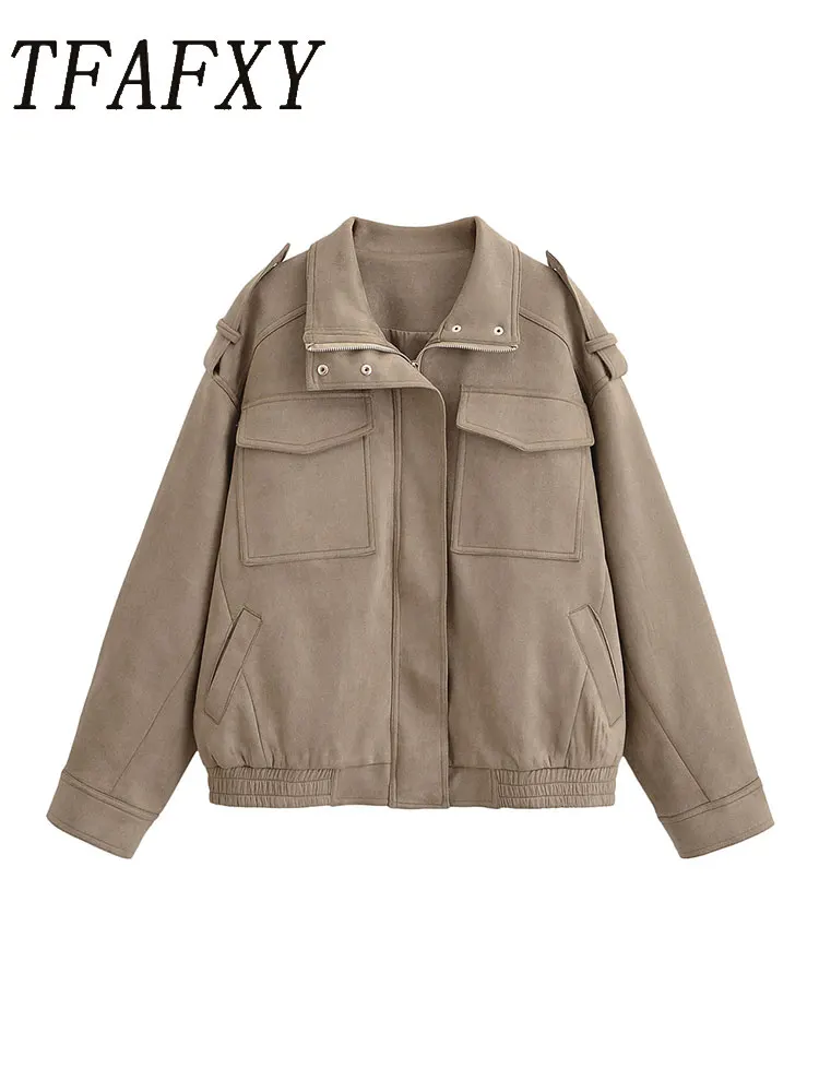 TFAFXY повседневные замшевые осенние свободные куртки женские с длинными рукавами и карманами куртки-бомберы мода 2025 осенняя уличная одежда на молнии верхняя одежда
TFAFXY повседневные замшевые осенние свободные куртки женские с длинными рукавами и карманами куртки-бомберы мода 2025 осенняя уличная одежда на молнии верхняя одежда
